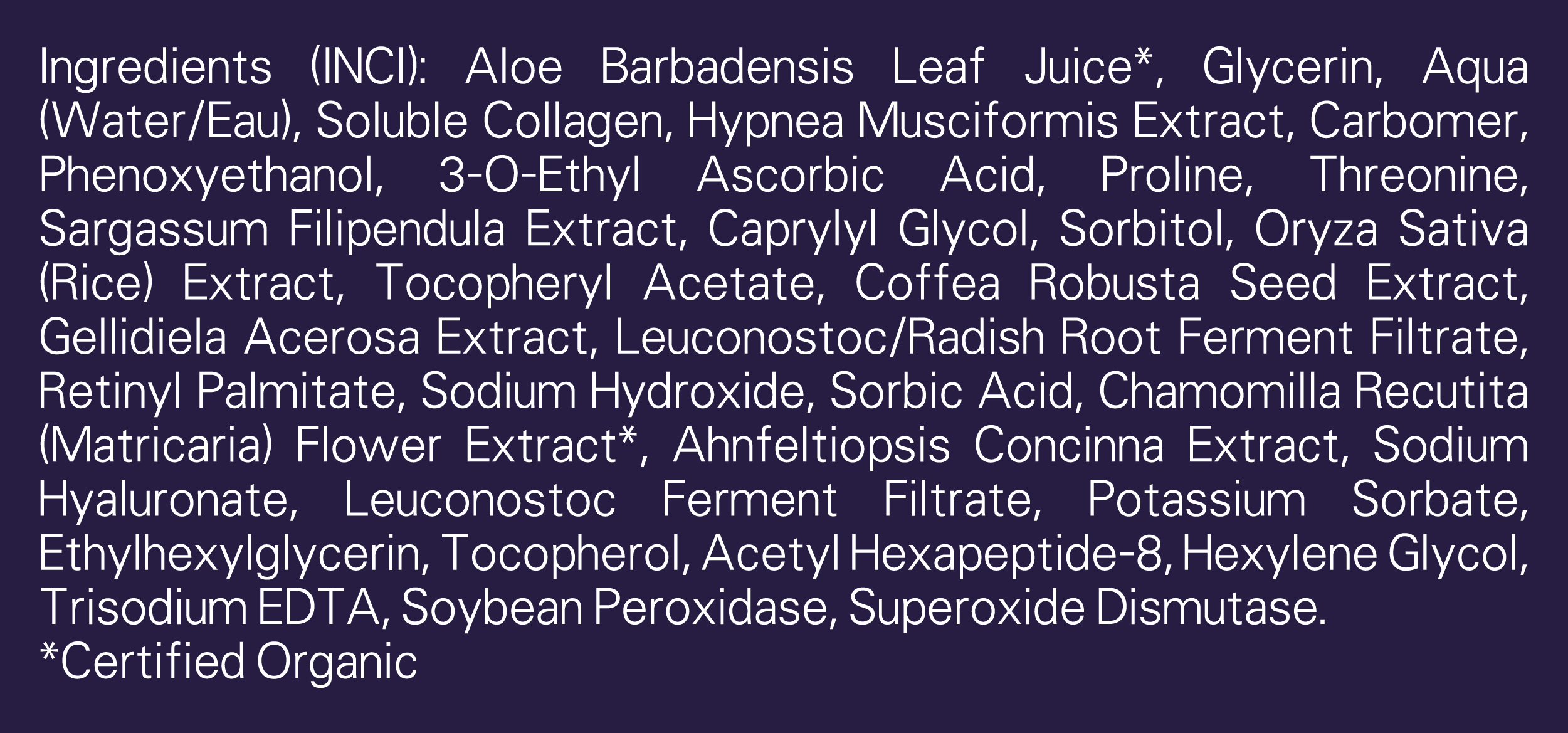 Supplement Label
