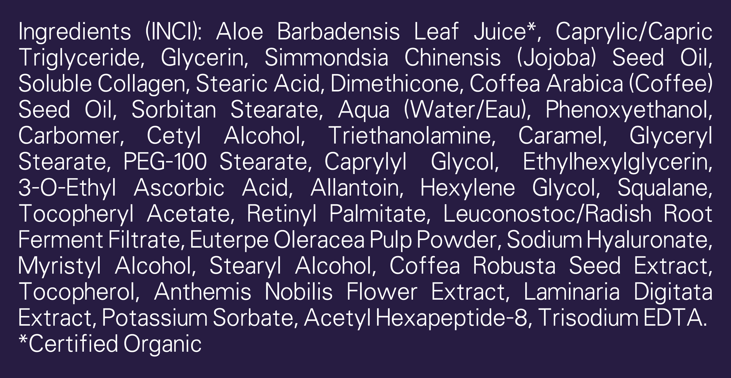 Supplement Label